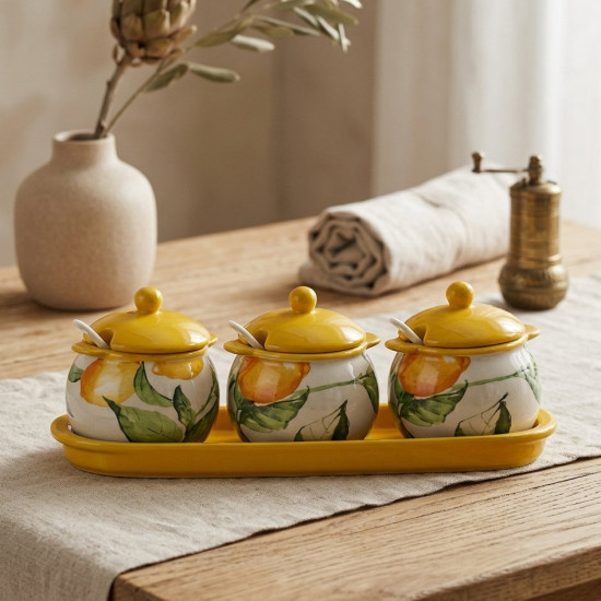Porcelain Spice Jar Set - 4 Pcs
